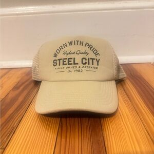 Steel City Beige Trucker Hat